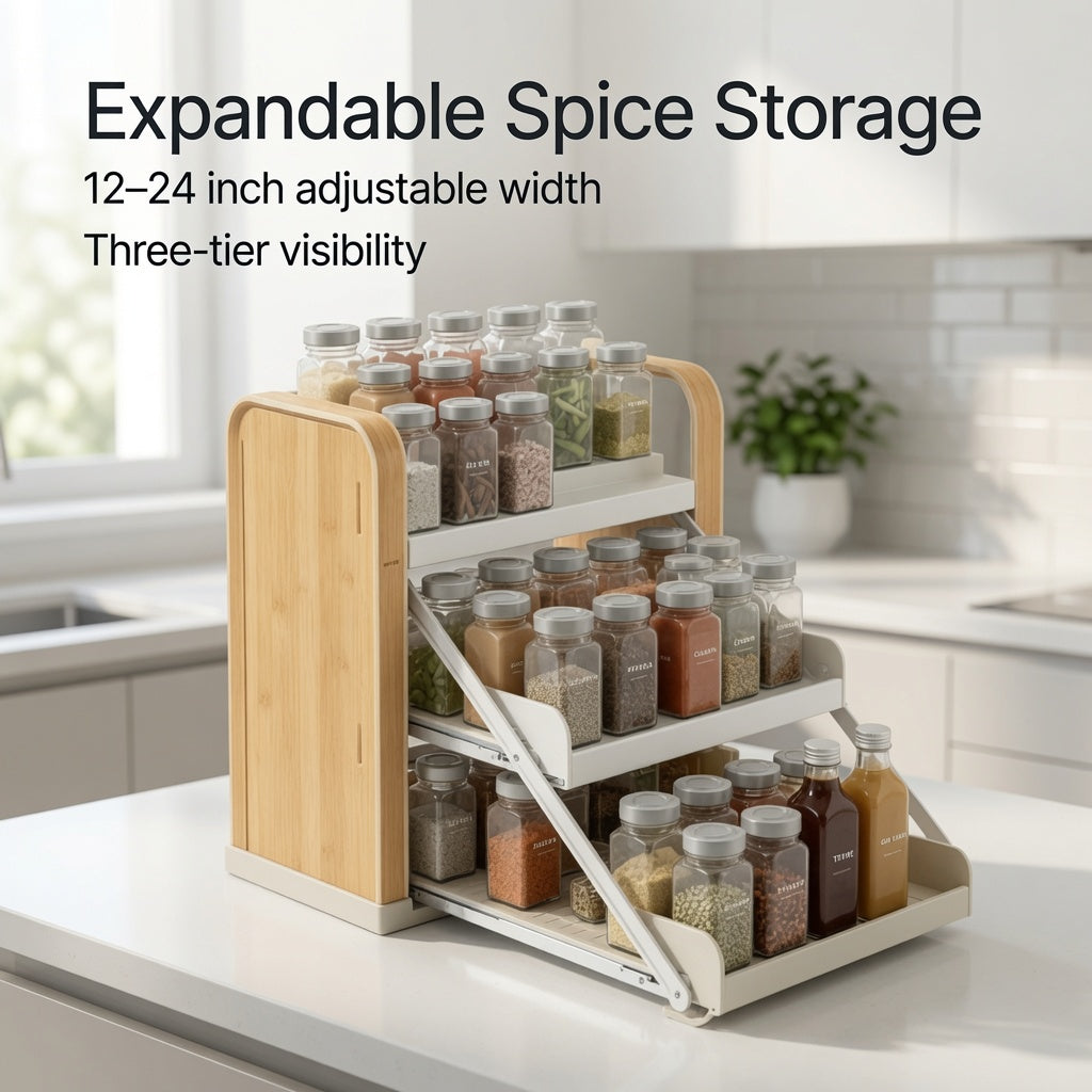 NovaCraft Expandable 3-Tier Spice Rack