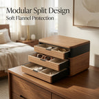 NovaCraft Modular Split Wooden Jewelry Organizer