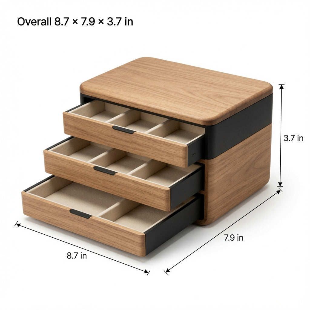 NovaCraft Modular Split Wooden Jewelry Organizer