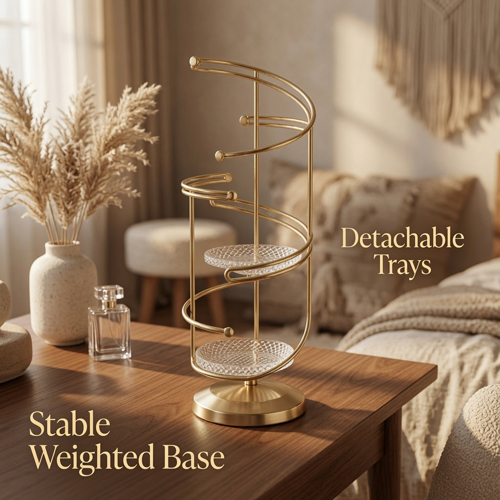 NovaCraft Multi-Layer Curved Metal Jewelry Stand