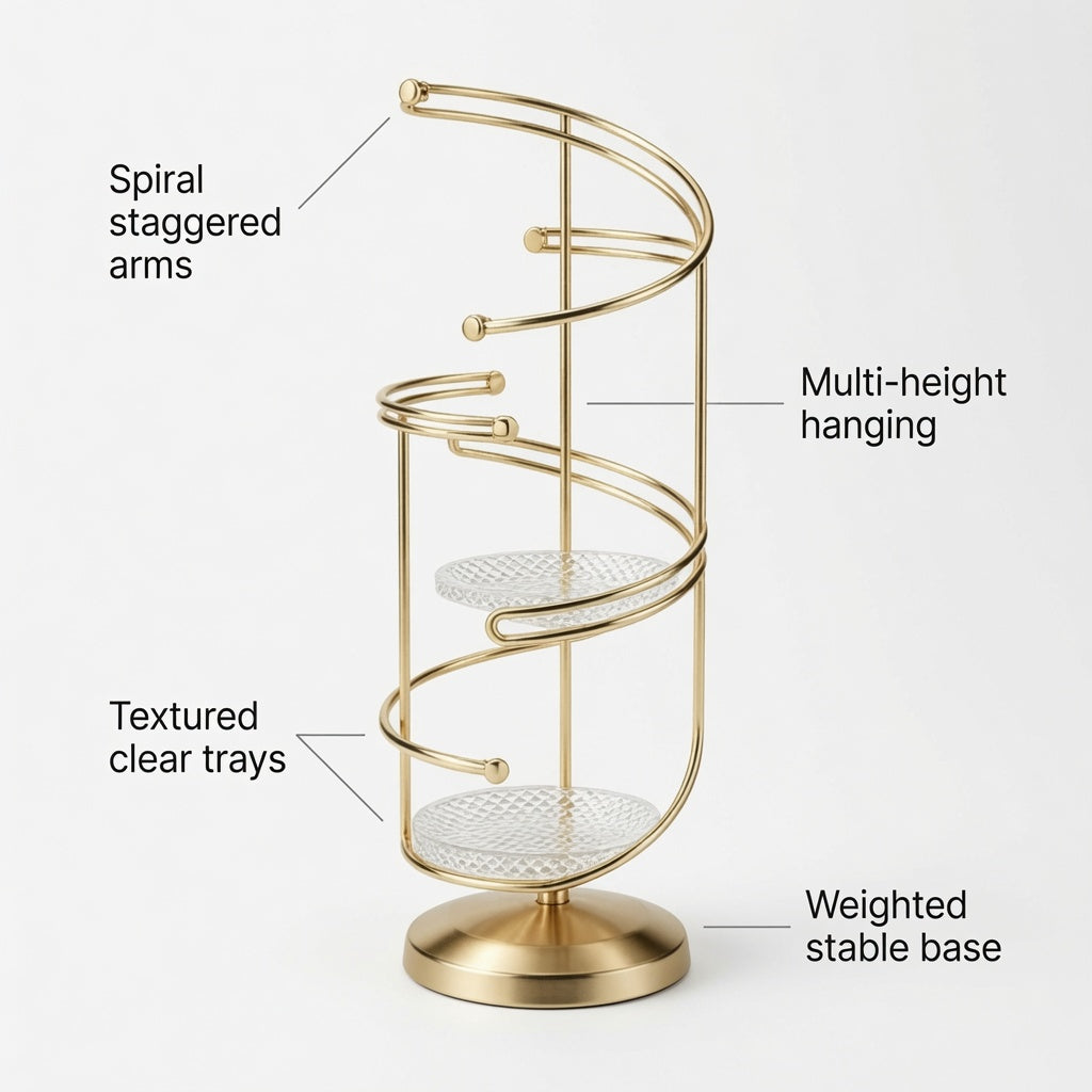 NovaCraft Multi-Layer Curved Metal Jewelry Stand