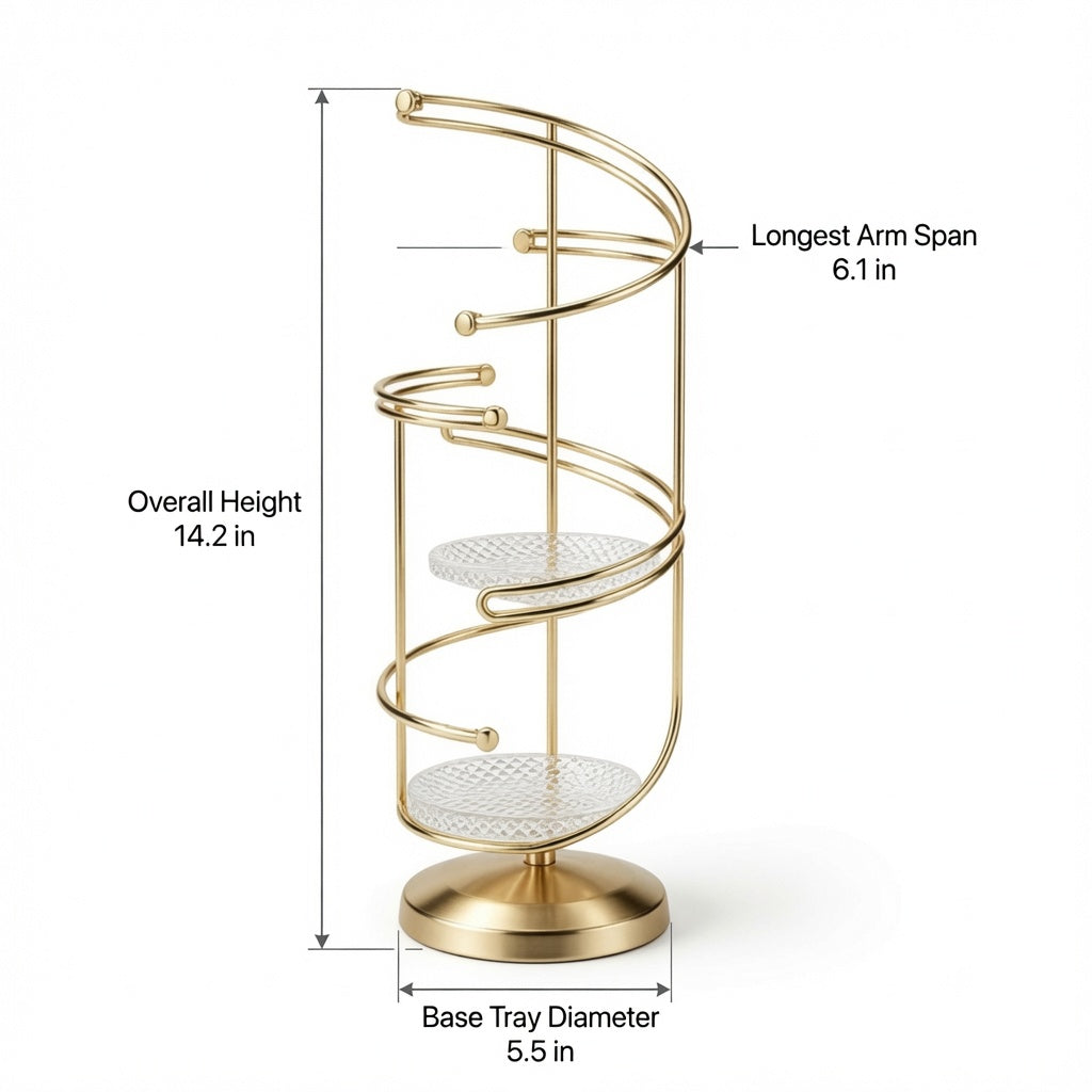 NovaCraft Multi-Layer Curved Metal Jewelry Stand
