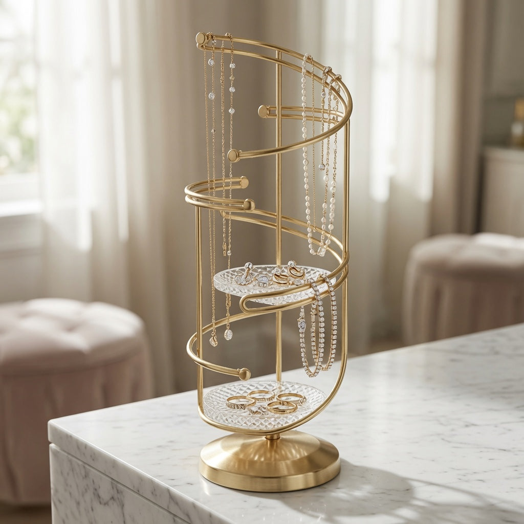 NovaCraft Multi-Layer Curved Metal Jewelry Stand