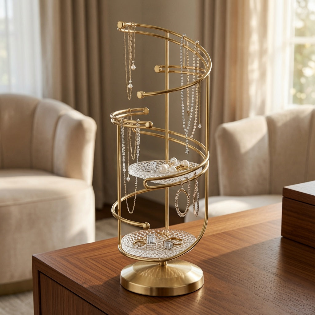 NovaCraft Multi-Layer Curved Metal Jewelry Stand