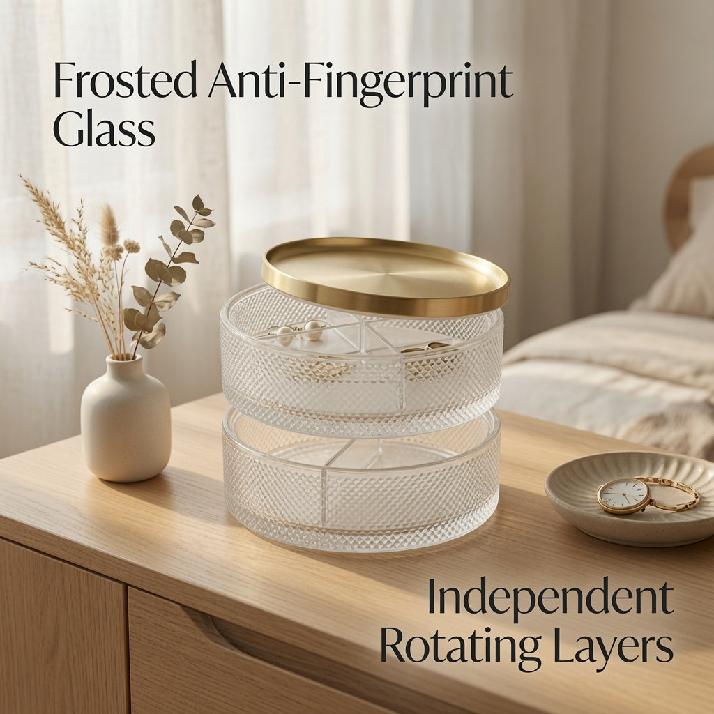 NovaCraft Rotatable 3-Tier Empty Glass Jewelry Jar