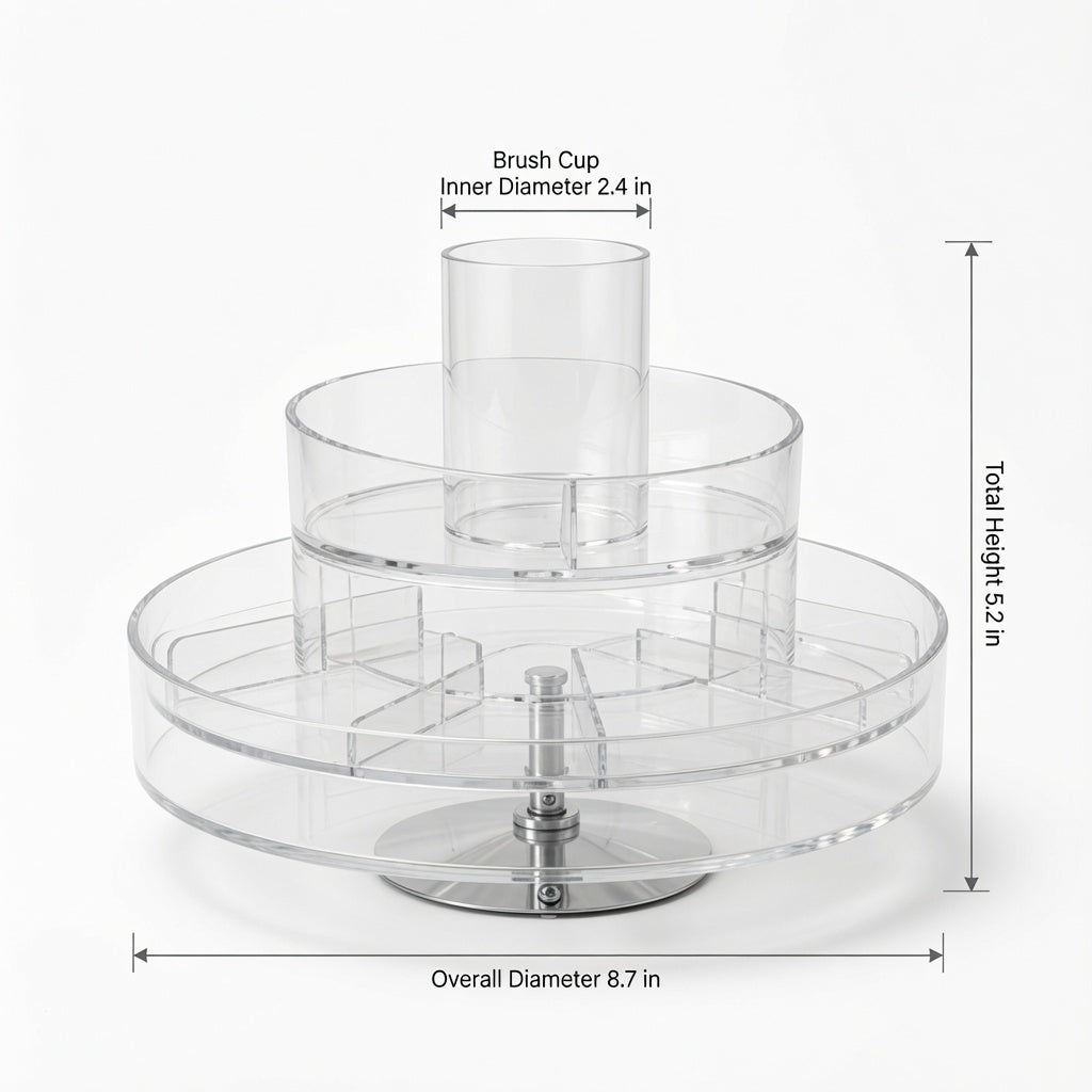 NovaCraft 2-Tier Rotating Clear Makeup Organizer