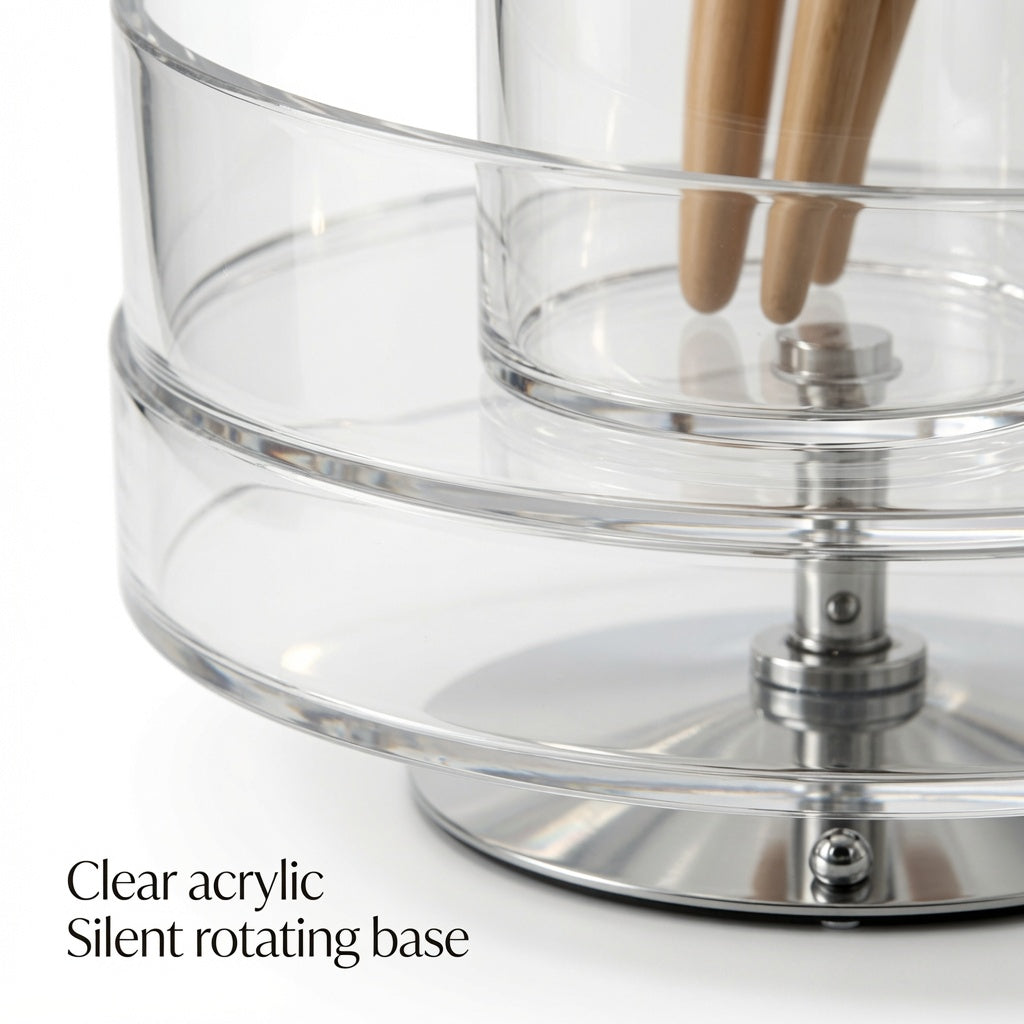 NovaCraft 2-Tier Rotating Clear Makeup Organizer