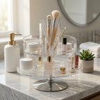 NovaCraft 2-Tier Rotating Clear Makeup Organizer