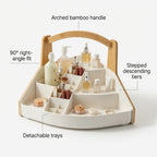 NovaCraft Bamboo Triangle Corner Makeup Organizer