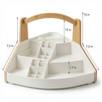 NovaCraft Bamboo Triangle Corner Makeup Organizer