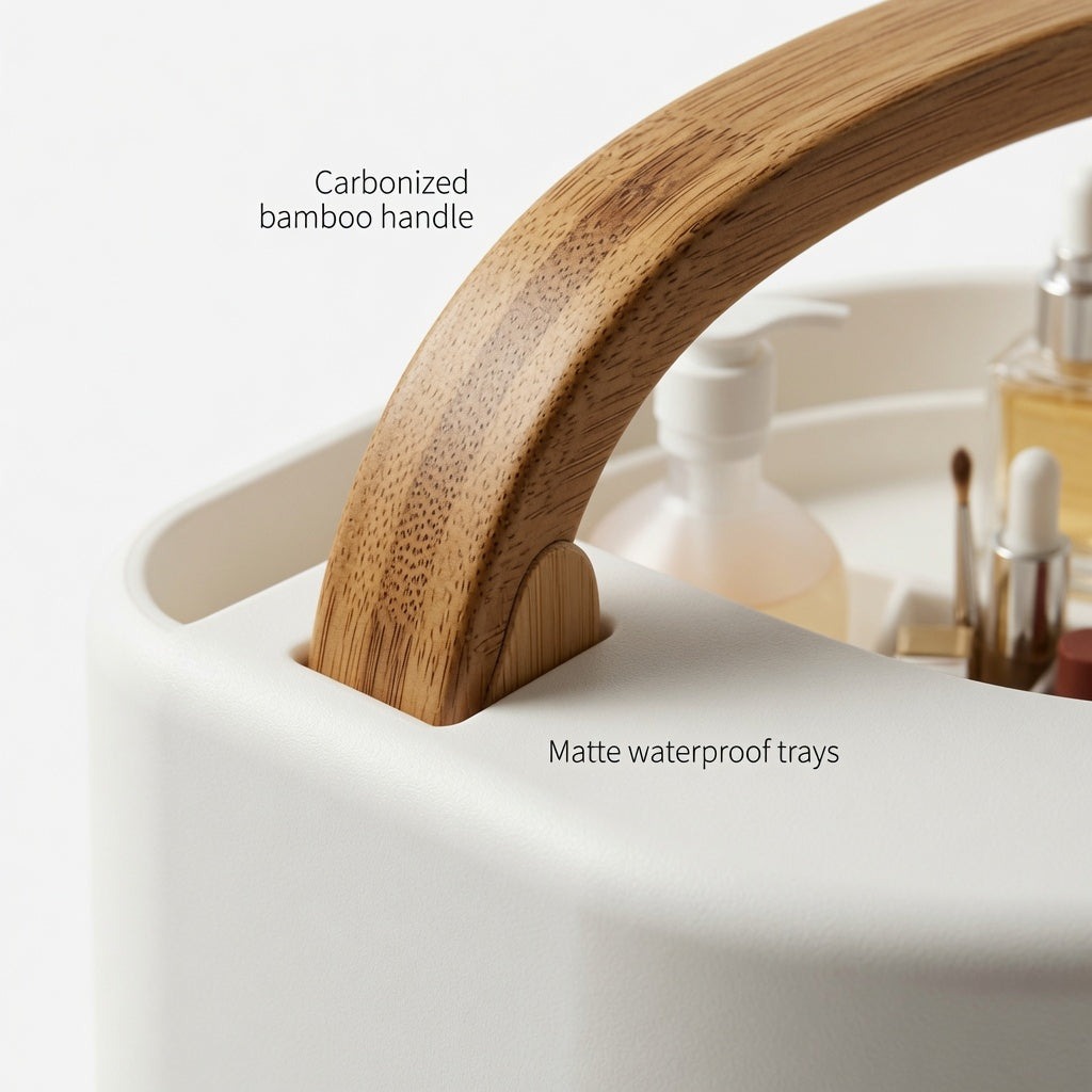 NovaCraft Bamboo Triangle Corner Makeup Organizer