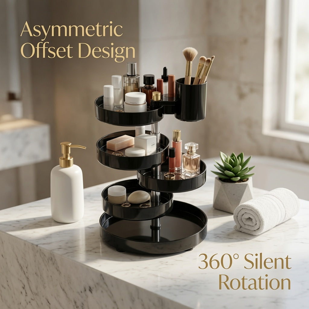 NovaCraft Asymmetric Rotating Makeup Organizer