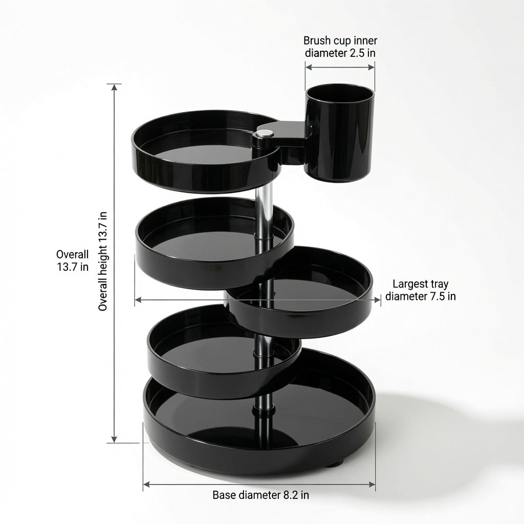 NovaCraft Asymmetric Rotating Makeup Organizer